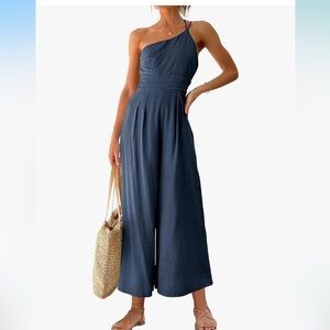 Blue Women's linen jumpsuit